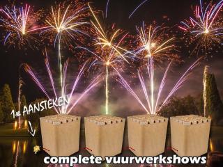 Heftige compound cakeboxen met compleet doorverbonden vuurwerkshows. Online verkrijgbaar bij Xena Vuurwerk in Ede