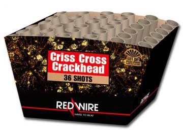 RedWire 26 schots waaiercake met heftige crackling mines en grote crackling wolken. Online te bestellen bij Xena Vuurwerk in Ede