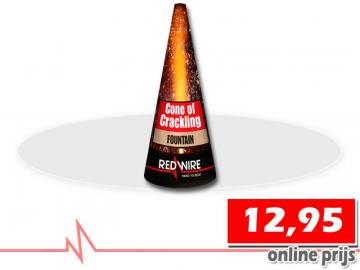 Grote RedWire fontein met keiharde crackling effecten. Online te bestellen bij Xena Vuurwerk in Ede