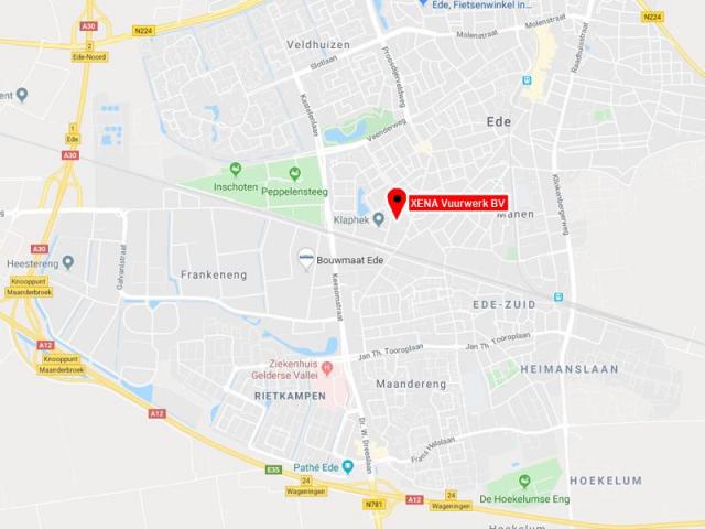 Locatie en adresgegevens van de vuurwerkwinkel van Xena Vuurwerk in Ede